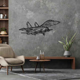 Su-27 Flanker Angle Silhouette Metal Wall Art