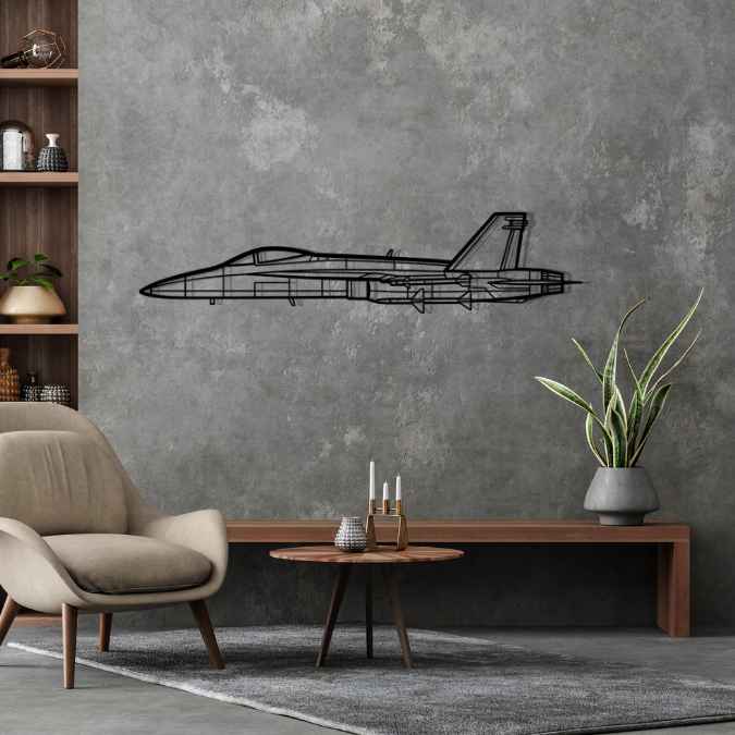 F/A18-A Hornet Silhouette Metal Wall Art