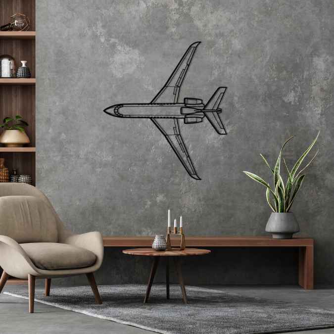 Falcon 900EX Top Silhouette Metal Wall Art