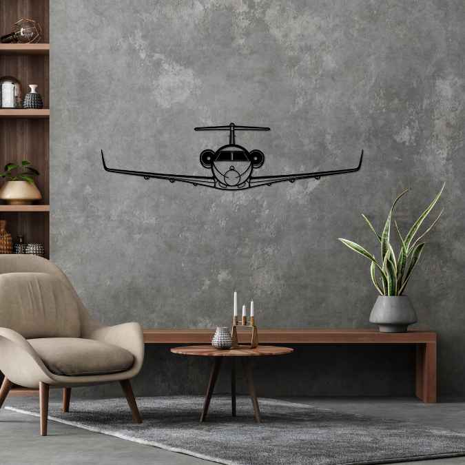 Praetor 500 Front Silhouette Metal Wall Art