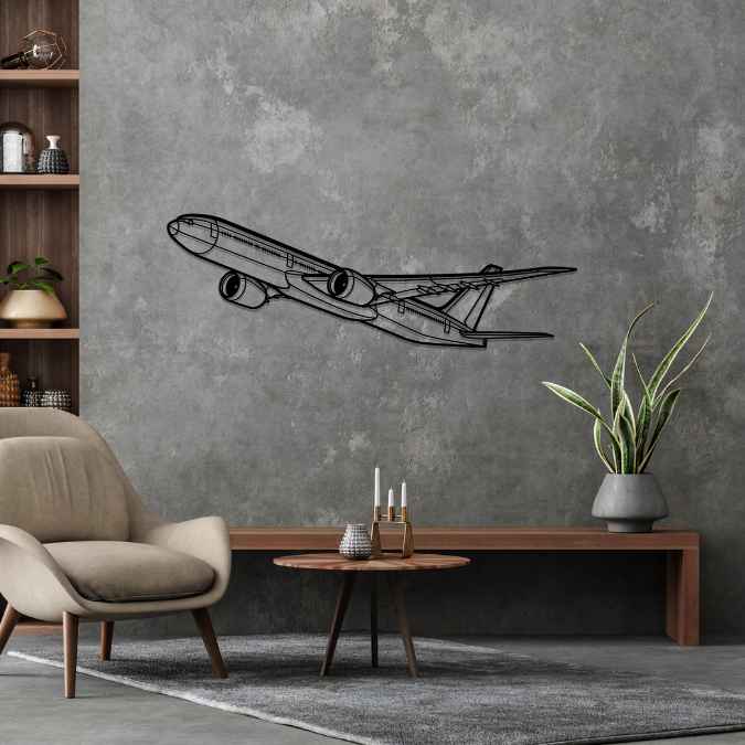 777-9 Angle Silhouette Metal Wall Art