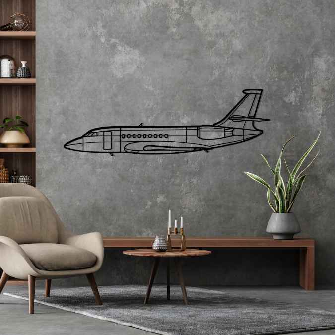 Falcon 2000EX Silhouette Metal Wall Art