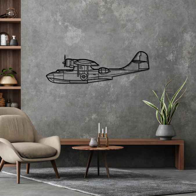 PBY Catalina Silhouette Metal Wall Art