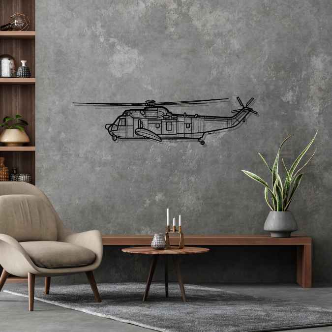 S-61A-1 Sea King 2010 Silhouette Metal Wall Art