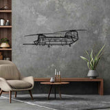 Chinook MH-47 Silhouette Metal Wall Art