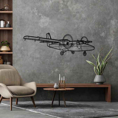 DHC-6 Twin Otter Angle Silhouette Metal Wall Art
