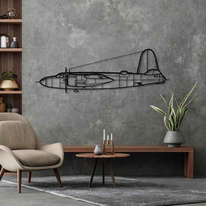 B-26 Marauder Silhouette Metal Wall Art