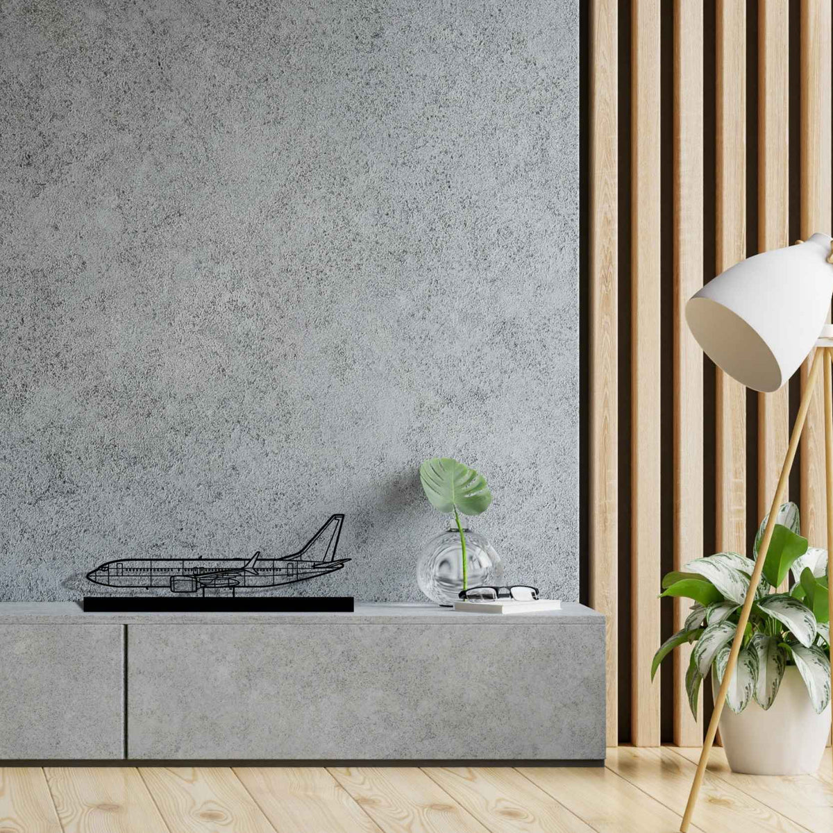 737 Silhouette Metal Art Stand