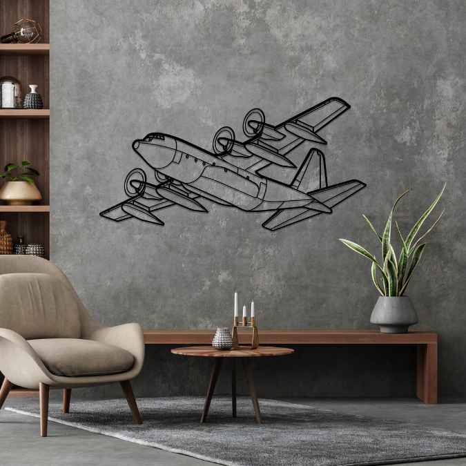 KC-130 Angle Silhouette Metal Wall Art