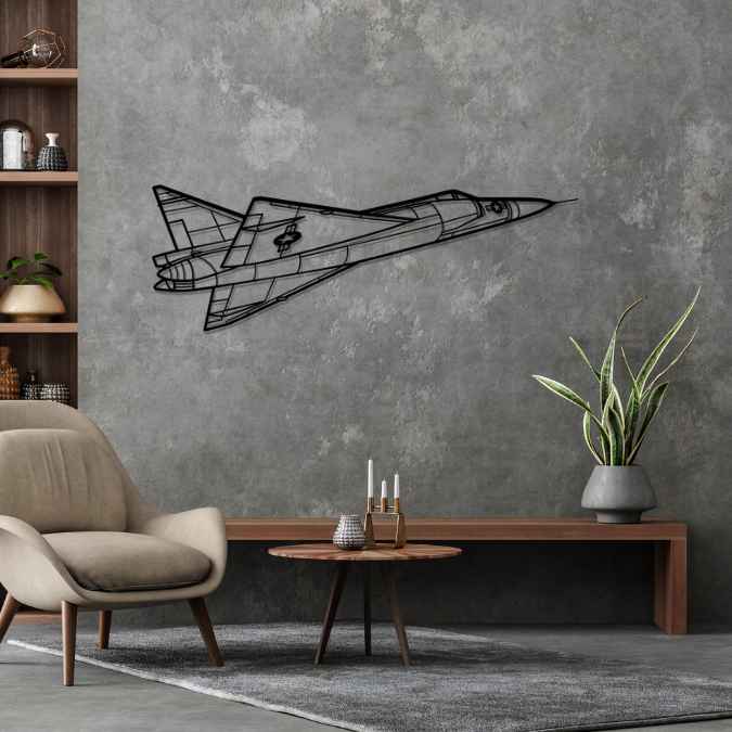 F-102A Delta Dagger Angle Silhouette Metal Wall Art