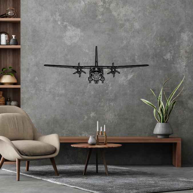 C-27J Spartan Front Silhouette Metal Wall Art