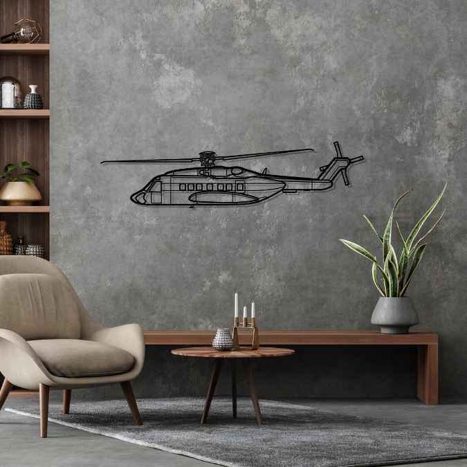 S-92A Silhouette Metal Wall Art
