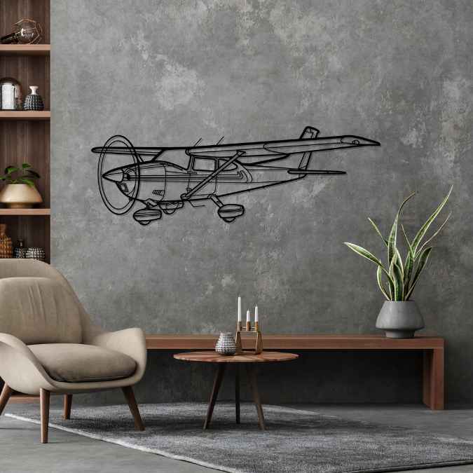 182Q Skylane Angle Silhouette Metal Wall Art