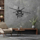 MH60L DAP Black Hawk 1998 Angle Silhouette Metal Wall Art