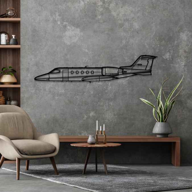 Learjet 35 1989 Silhouette Metal Wall Art