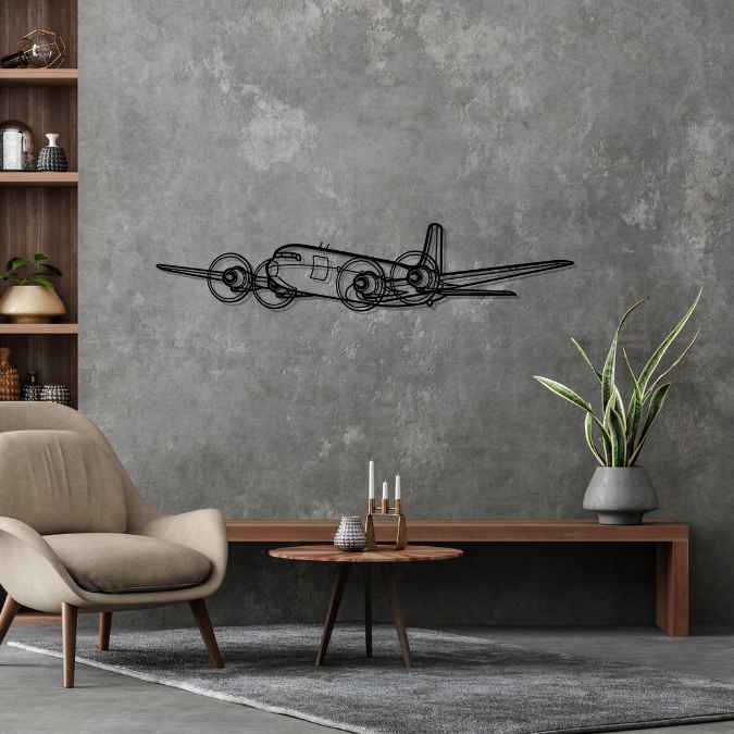 DC-6 Angle Silhouette Metal Wall Art