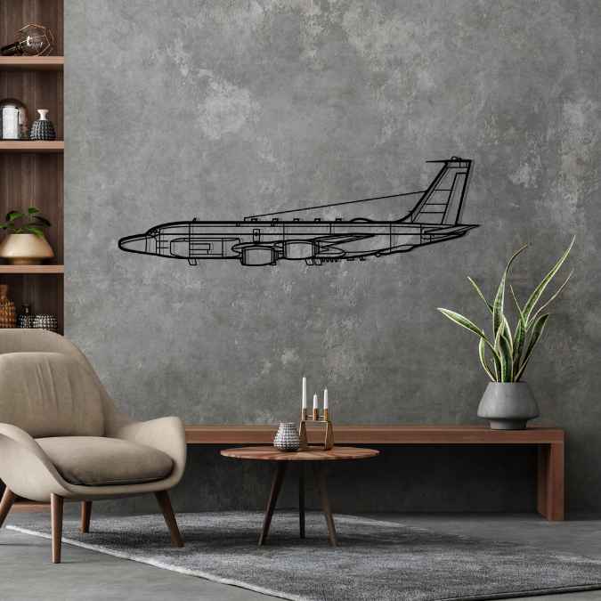 RC-135 Rivet Joint Silhouette Metal Wall Art