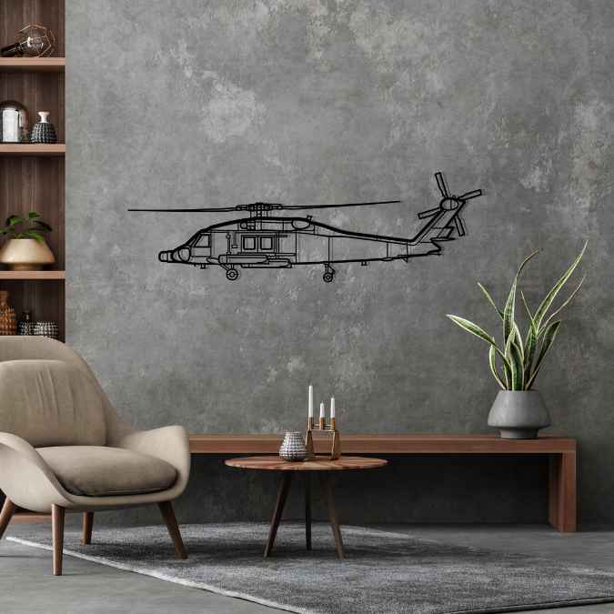 MH-60 Jayhawk Silhouette Metal Wall Art