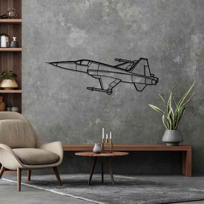 F-5E Angle Silhouette Metal Wall Art