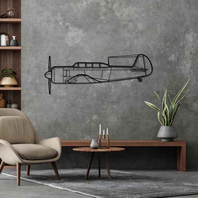 Yak-11 Silhouette Metal Wall Art