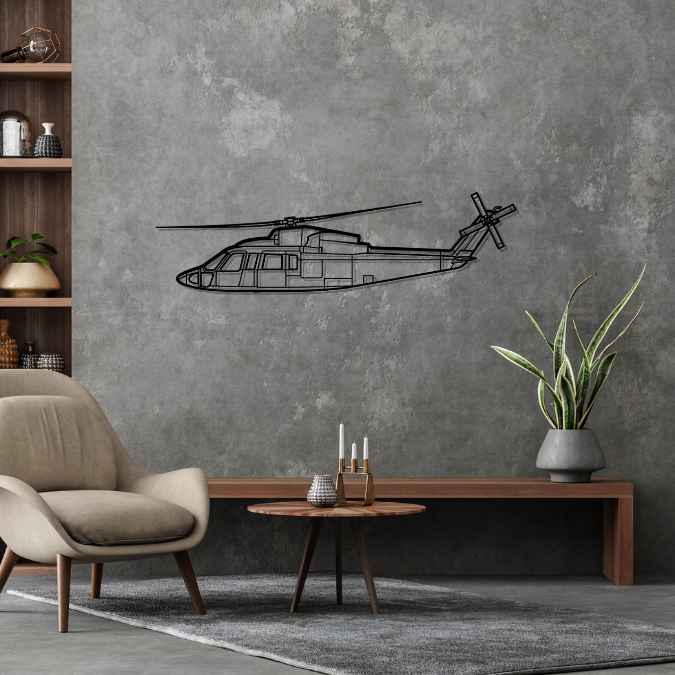 S-76C Silhouette Metal Wall Art