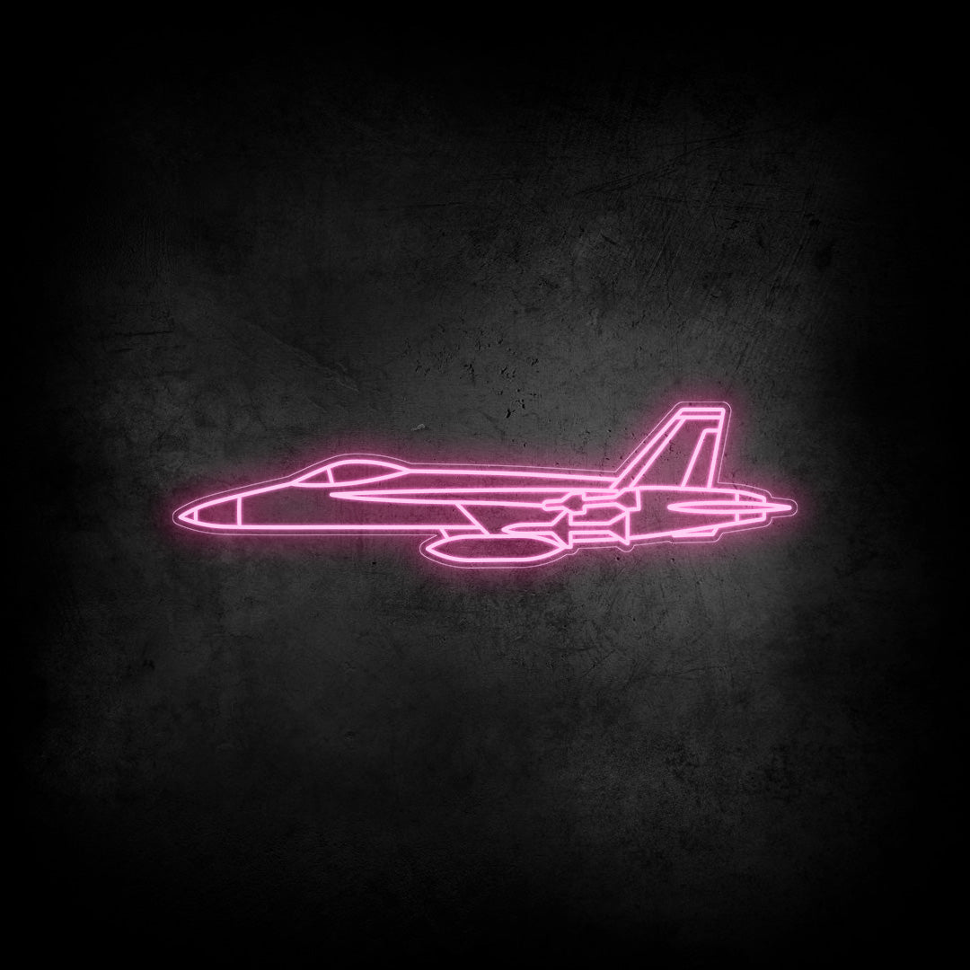 F-18 Hornet Neon Silhouette