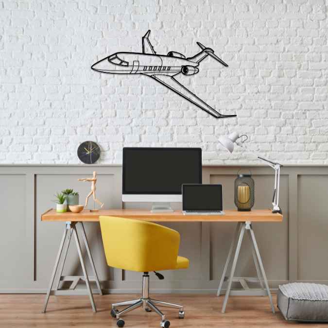Challenger 350 Angle Silhouette Metal Wall Art