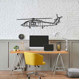 MH-60 Seahawk Silhouette Metal Wall Art