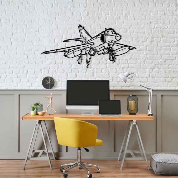 Super Étendard Modernisé Angle Silhouette Metal Wall Art