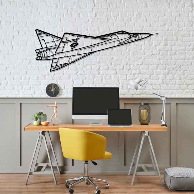 F-102A Delta Dagger Angle Silhouette Metal Wall Art