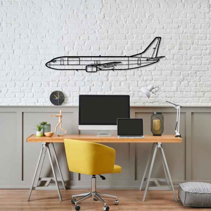 737-400F Silhouette Metal Wall Art