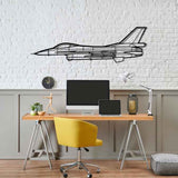 F-16A MLU Silhouette Metal Wall Art