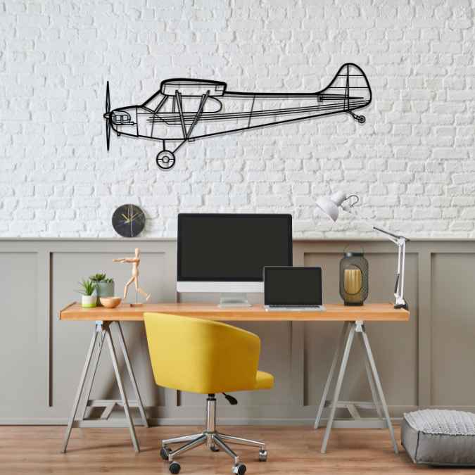 J-2 Cub Silhouette Metal Wall Art