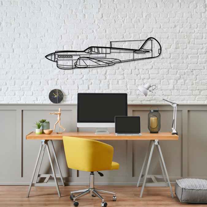 P-40 Warhawk Silhouette Metal Wall Art