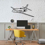 Falcon 2000 Angle Silhouette Metal Wall Art