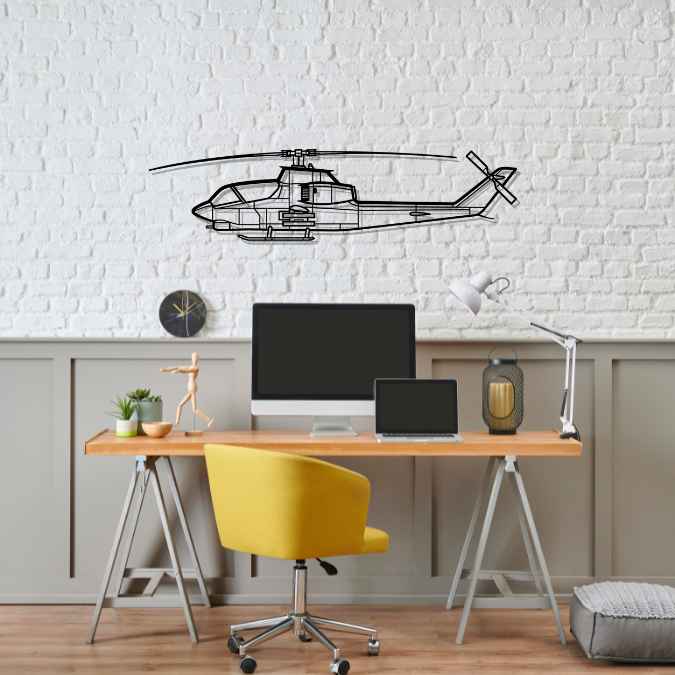 AH-1 Cobra Silhouette Metal Wall Art