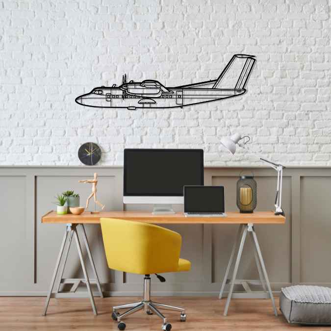DHC-7 Silhouette Metal Wall Art