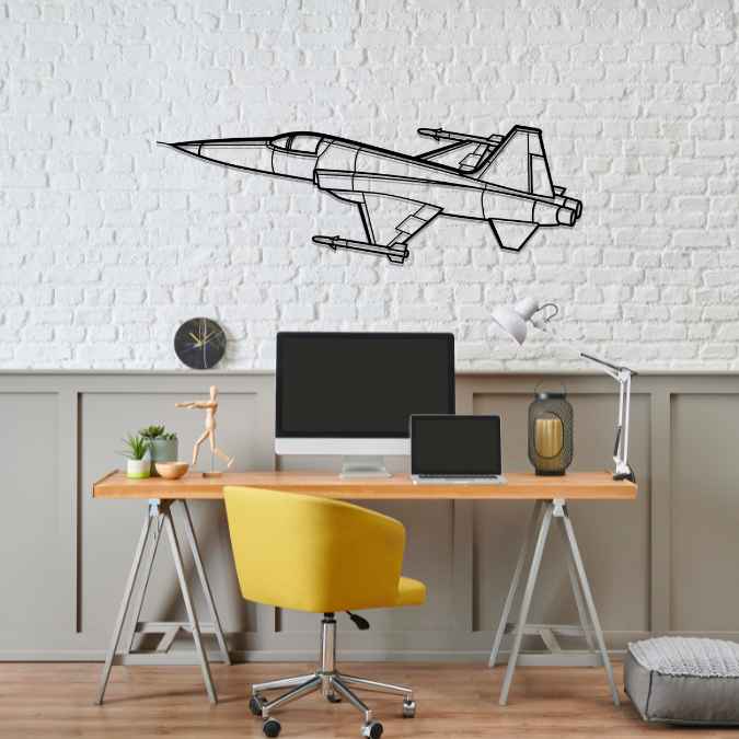 F-5E Angle Silhouette Metal Wall Art