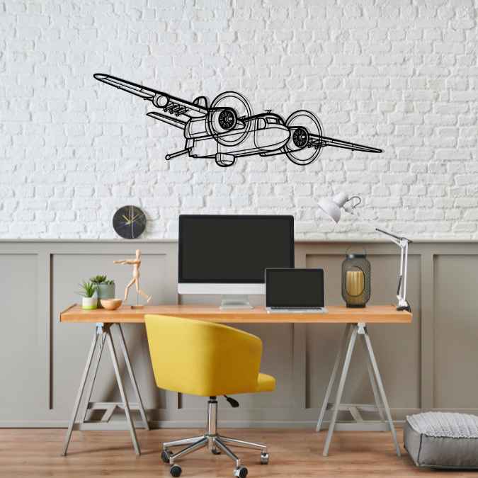 S-2 Tracker Angle Silhouette Metal Wall Art