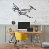 King Air 360 Front Angle Silhouette Metal Wall Art