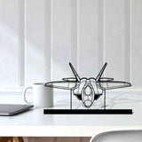 F-22 Raptor Angle Silhouette Metal Art Stand