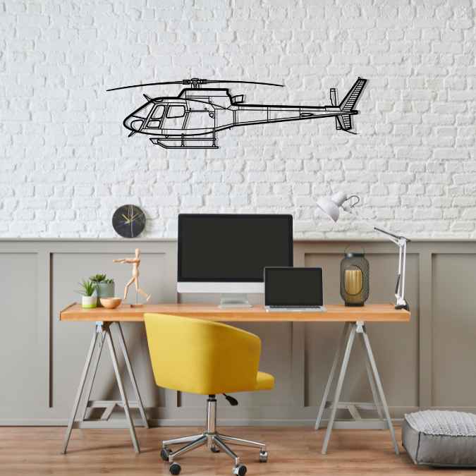 AS350B-3 Silhouette Metal Wall Art