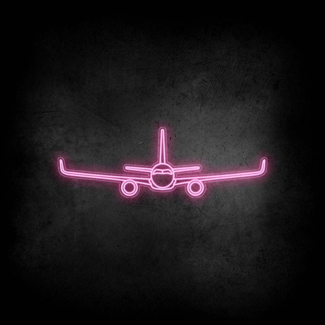 A321 Front Neon Silhouette