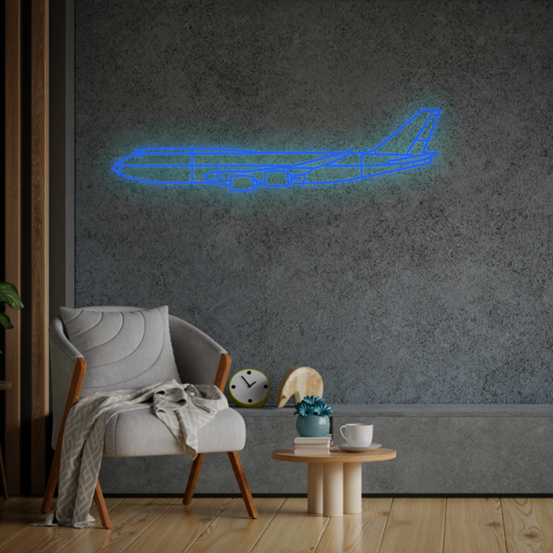 747-800 Neon Silhouette