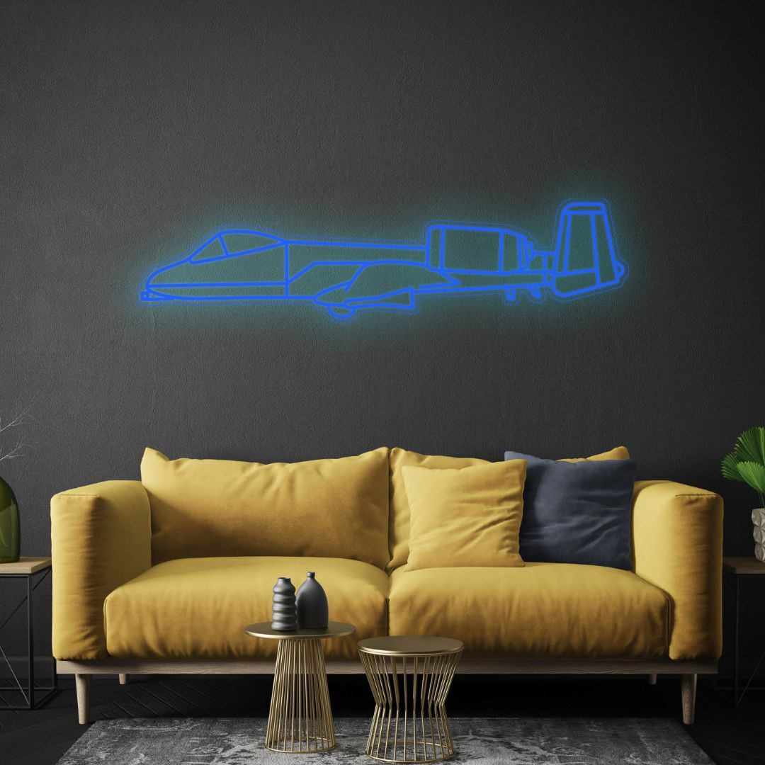 A-10 Thunderbolt 2 Neon Silhouette