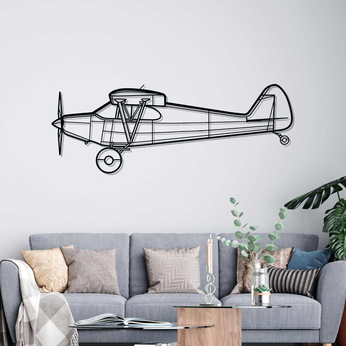 PA-12 Super Cruiser Silhouette Metal Wall Art