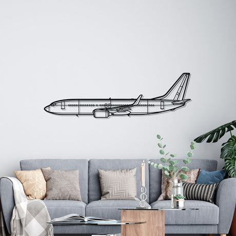 737-800 Silhouette Metal Wall Art