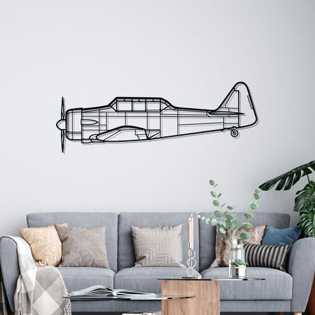 T-6G Texan Silhouette Metal Wall Art