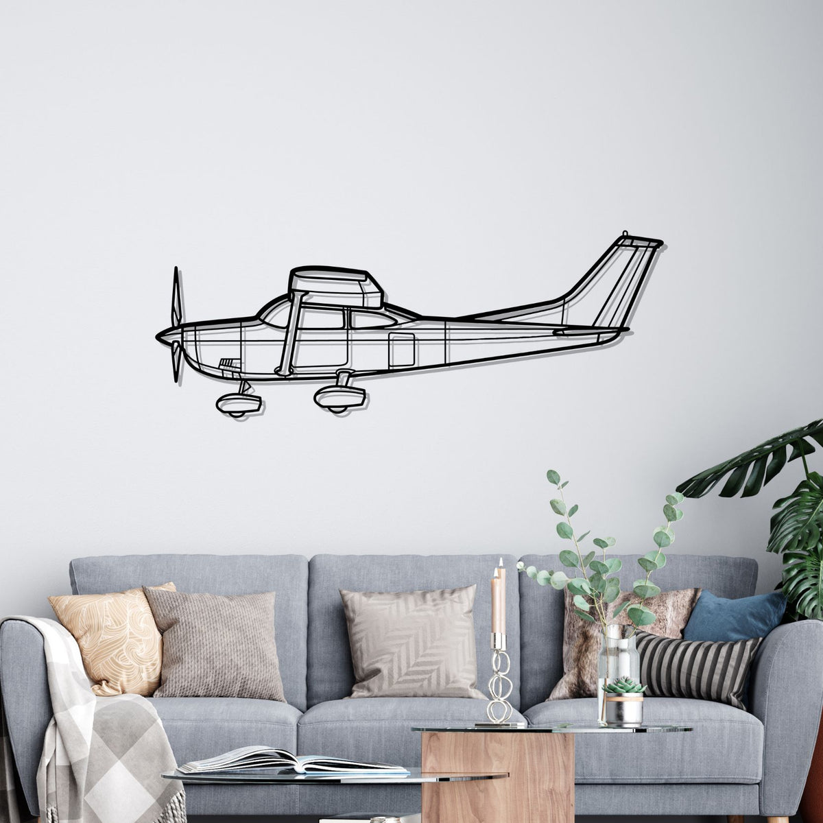 182P Skylane Silhouette Metal Wall Art