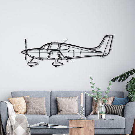 SR22 Silhouette Metal Wall Art